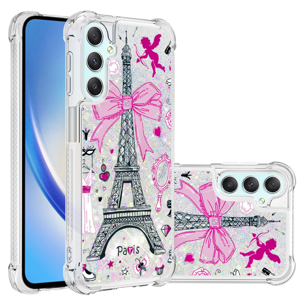 YB Quicksand Series-2 for Samsung Galaxy A24 4G Pattern Printing TPU Phone Case Floating Liquid Cover YB Quicksand Series-2 for Samsung Galaxy A24 4G Pattern Printing TPU Phone Case Floating Liquid Cover